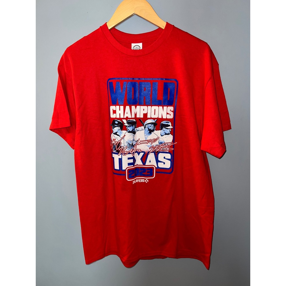 Texas Rangers 2023 World Series Champions Red Graphic T-Shirt Mens Large Delta